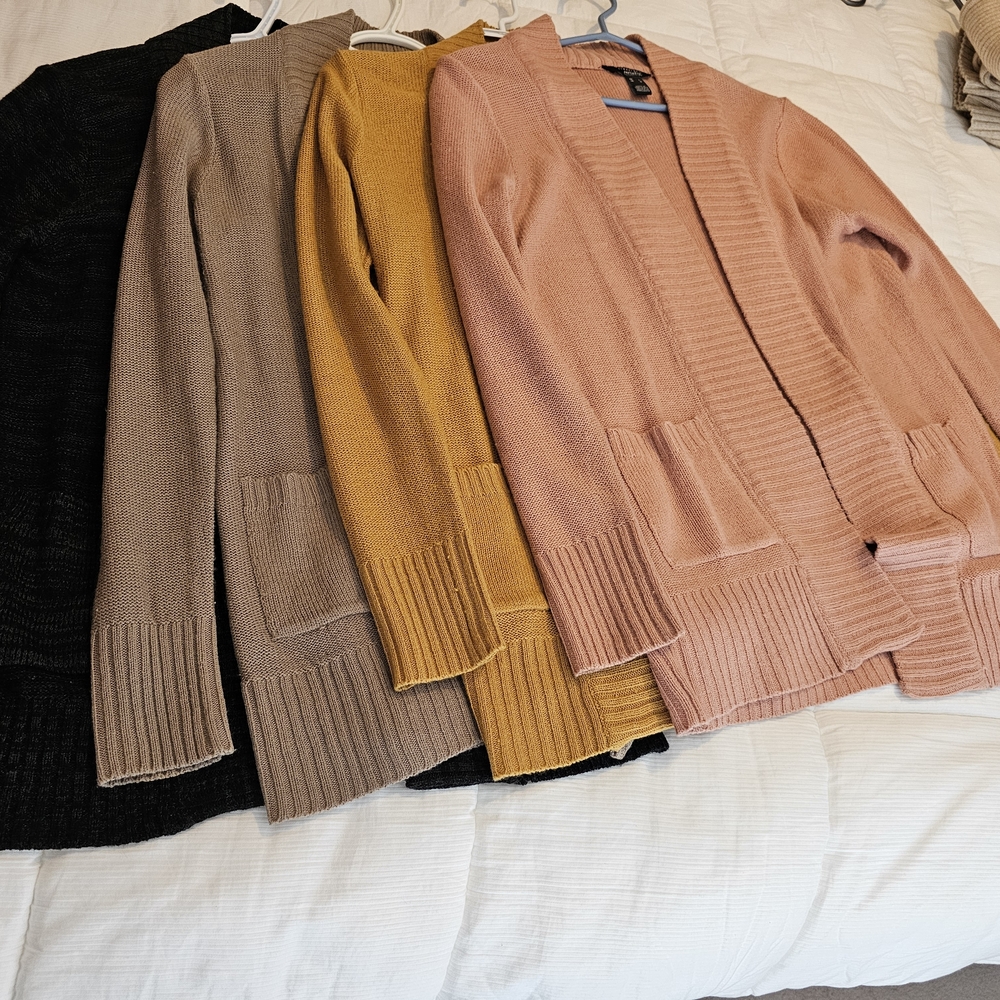 Streetwear Society Women's Cardigans in Black, Tan, Yellow, and Pink